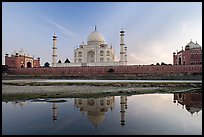 Taj Mahal complex seen from  Yamuna River. Agra, Uttar Pradesh, India (color)