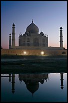 Taj Mahal over Yamuna River at dusk. Agra, Uttar Pradesh, India ( color)