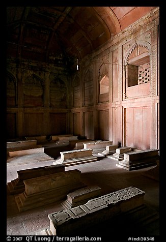 Tombs, including Islam Khan's in the Jama Masjid mosque. Fatehpur Sikri, Uttar Pradesh, India (color)