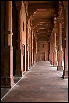 Prayer hall, Dargah (Jama Masjid) mosque. Fatehpur Sikri, Uttar Pradesh, India (color)