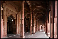 Arches and prayer hall, Dargah mosque. Fatehpur Sikri, Uttar Pradesh, India (color)