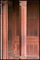 Carved columns and wall of the Rumi Sultana building. Fatehpur Sikri, Uttar Pradesh, India ( color)