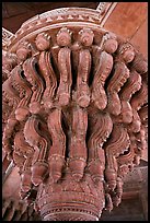 Plinth topping stone column, inside Diwan-i-Khas. Fatehpur Sikri, Uttar Pradesh, India ( color)