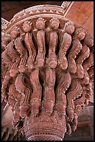 Plinth topping stone column, inside Diwan-i-Khas. Fatehpur Sikri, Uttar Pradesh, India ( color)