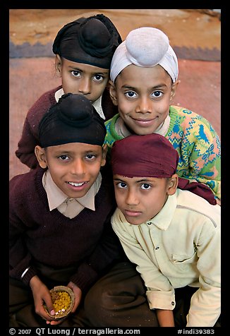 Sikh boys. Bharatpur, Rajasthan, India (color)