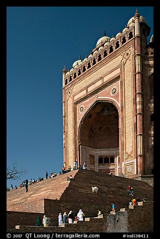 Buland Darwaza (Victory Gate), Asia's largest, Dargah mosque. Fatehpur Sikri, Uttar Pradesh, India (color)