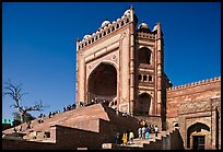54m-high gate built to commemorate Akbar's victory in Gujarat, Dargah mosque. Fatehpur Sikri, Uttar Pradesh, India (color)