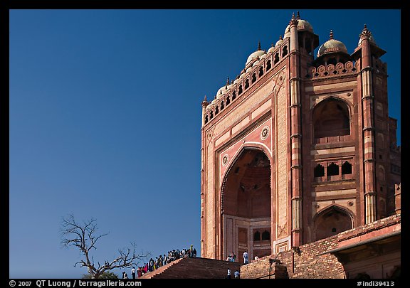 Buland Darwaza, 54m-high victory gate, Dargah mosque. Fatehpur Sikri, Uttar Pradesh, India (color)