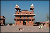 Pachisi courtyard, and Diwan-i-Khas, afternoon. Fatehpur Sikri, Uttar Pradesh, India ( color)