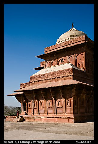 Birbal Bhavan pavilion. Fatehpur Sikri, Uttar Pradesh, India (color)
