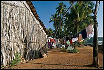 Laundry and beachfront hut, Dona Paula. Goa, India