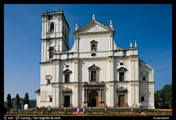 Se Cathedral facade in Tuscan style, Old Goa. Goa, India (color)