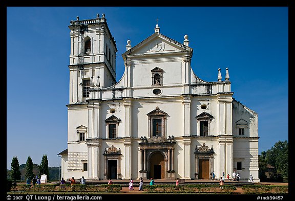 Se Cathedral facade in Tuscan style, Old Goa. Goa, India