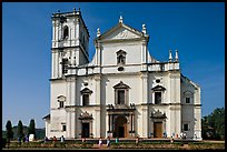 Se Cathedral facade in Tuscan style, Old Goa. Goa, India (color)