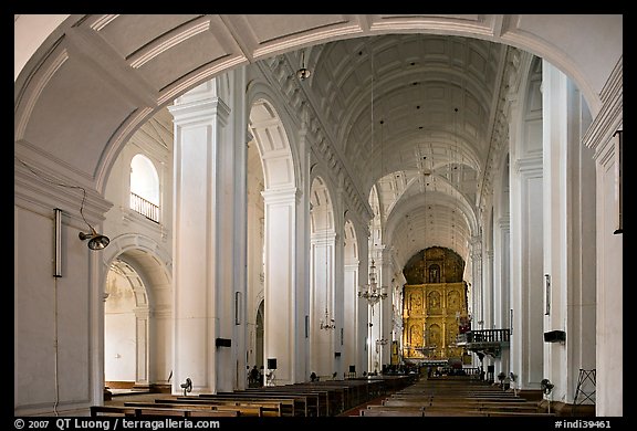 Nave of Se Cathedral , Old Goa. Goa, India