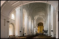 Nave of Se Cathedral , Old Goa. Goa, India (color)