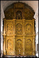 Main altar, dedicated to St Catherine of Alexandria, Se Cathedral , Old Goa. Goa, India (color)