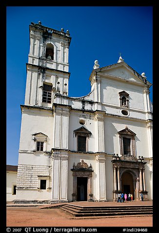 Se Cathedral facade, morning, Old Goa. Goa, India (color)