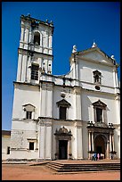 Se Cathedral facade, morning, Old Goa. Goa, India (color)