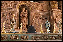 Detail of gilded and carved woodwork, Church of St Francis of Assisi, Old Goa. Goa, India (color)