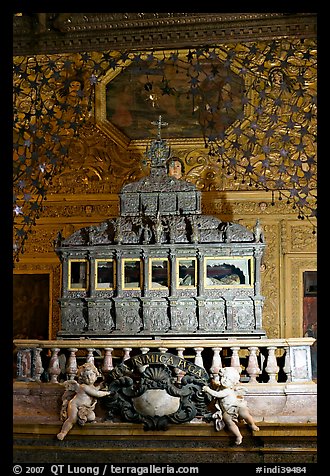 Tomb of St Francis Xavier, Basilica of Bom Jesus, Old Goa. Goa, India (color)