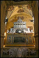 Three-tiered marble tomb of St Francis, Basilica of Bom Jesus, Old Goa. Goa, India