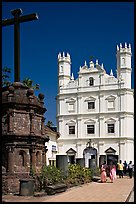 Cross and church of St Francis of Assisi, Old Goa. Goa, India ( color)