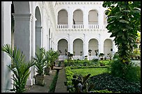 Garden in courtyard of Basilica of Bom Jesus, Old Goa. Goa, India ( color)