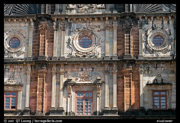 Facade detail, Basilica of Bom Jesus, Old Goa. Goa, India (color)