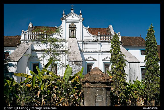 Church and convent of St Monica, Old Goa. Goa, India (color)
