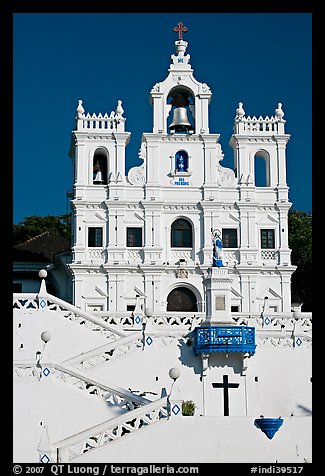 Church of our Lady of the Immaculate Conception facade, Panaji. Goa, India (color)