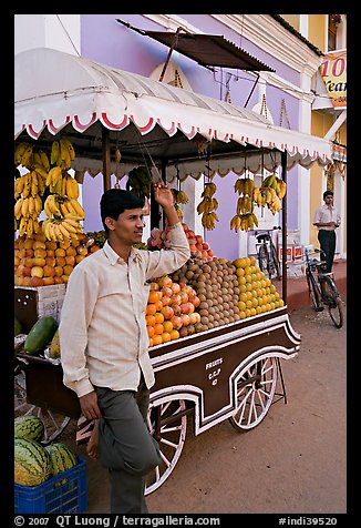 Fruit vendor, Panjim (Panaji). Goa, India (color)