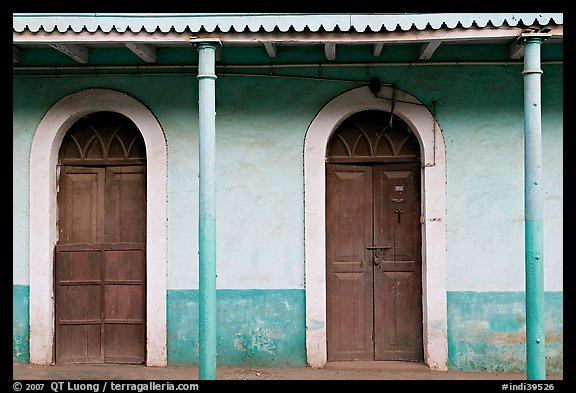 House painted green, Panjim. Goa, India