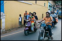 Street with motorbikes, Panjim. Goa, India ( color)