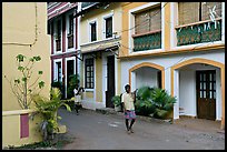 Men returning from work with tools, Panjim. Goa, India (color)