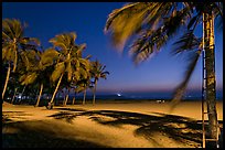 Miramar Beach at twilight. Goa, India ( color)