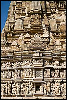 Temple detail, Parsvanatha temple, Eastern Group. Khajuraho, Madhya Pradesh, India ( color)