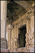 Entrance porch (ardhamandapa), Parsvanatha temple, Eastern Group. Khajuraho, Madhya Pradesh, India (color)