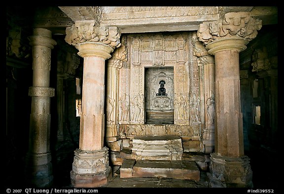 Main hall (mahamandapa), and inner sanctum, Parsvanatha, Eastern Group. Khajuraho, Madhya Pradesh, India