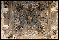 Ceiling decor of temple entrance, Parsvanatha, Eastern Group. Khajuraho, Madhya Pradesh, India ( color)