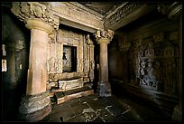 Jain temple interior, Parsvanatha temple, Eastern Group. Khajuraho, Madhya Pradesh, India (color)