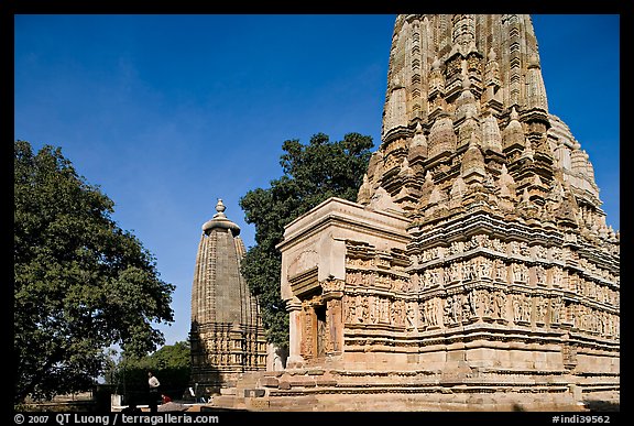 Parsvanatha and Adinath Jain temples, Eastern Group. Khajuraho, Madhya Pradesh, India (color)