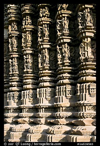 Carved columns, Duladeo Temple, Southern Group. Khajuraho, Madhya Pradesh, India