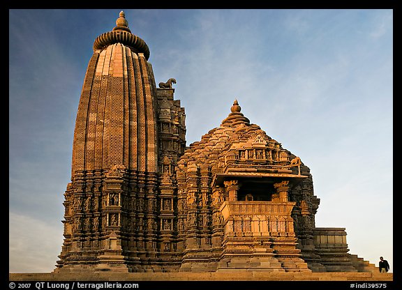 Vamana temple, Eastern Group, late afternoon. Khajuraho, Madhya Pradesh, India (color)