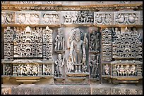 Temple carving detail, Lakshmana temple. Khajuraho, Madhya Pradesh, India (color)