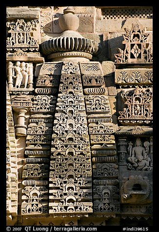 Temple decor detail, Lakshmana temple. Khajuraho, Madhya Pradesh, India