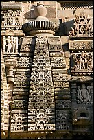Temple decor detail, Lakshmana temple. Khajuraho, Madhya Pradesh, India (color)