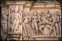 Apsaras and mithuna, Kadariya-Mahadeva temple. Khajuraho, Madhya Pradesh, India ( color)
