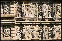 Sculpture detail,  Kadariya-Mahadeva temple. Khajuraho, Madhya Pradesh, India (color)