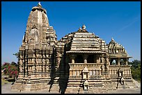 Devi Jagadamba temple seen from the front. Khajuraho, Madhya Pradesh, India (color)